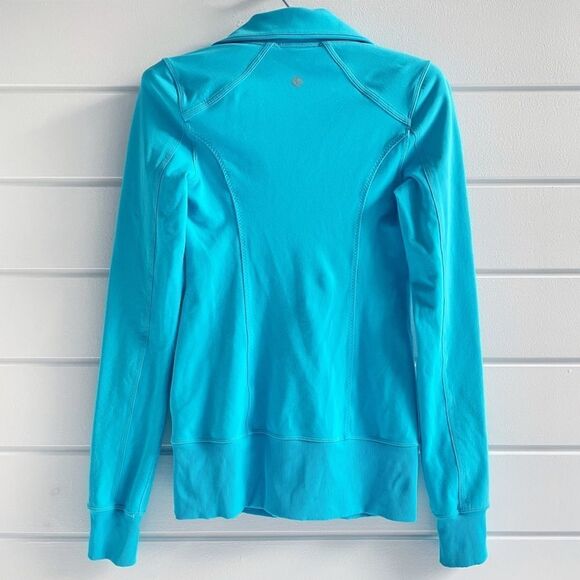 Lululemon Blue Nice Asana Brushed Surge Jacket Sweatshirt Size 4 - Picture 4 of 15